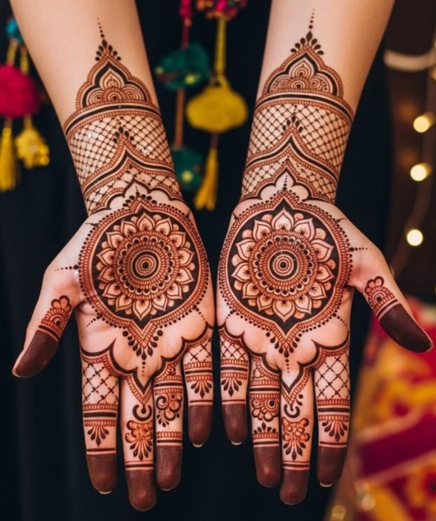 trending shaded mehndi design for brides