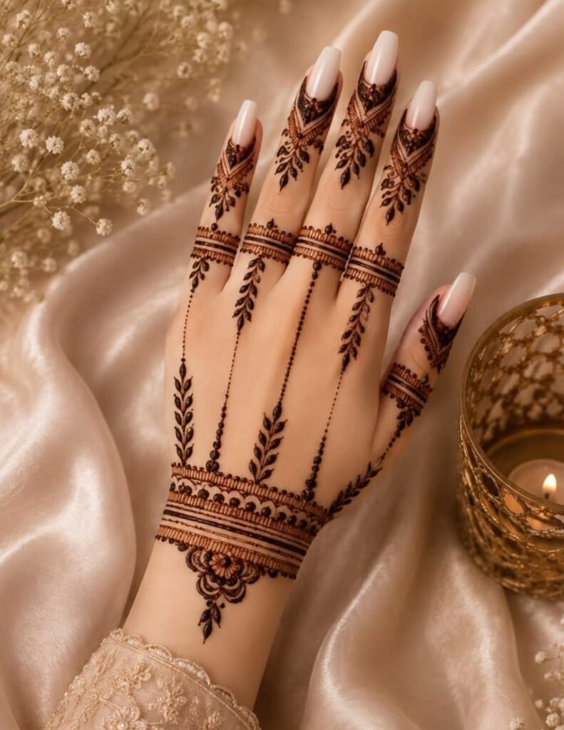 aesthetic line mehndi design