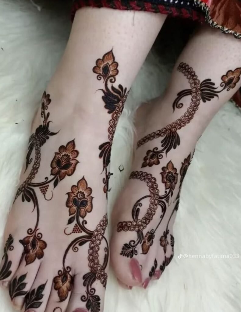 arabic feet mehndi design