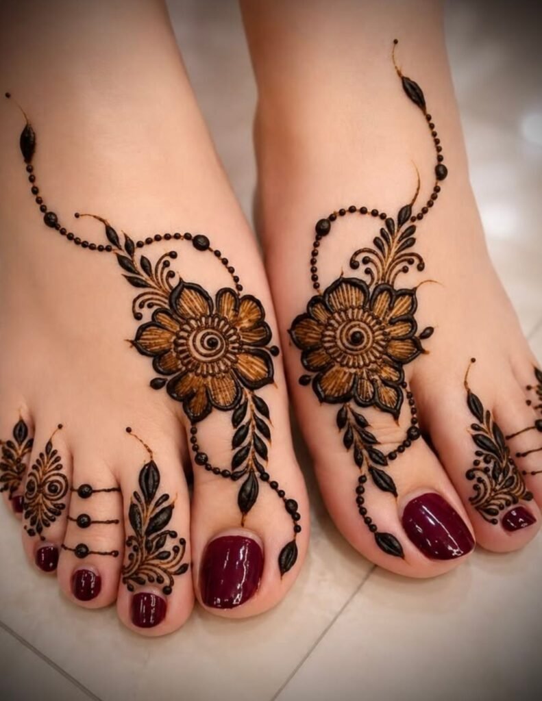 arabic mehndi design for foot