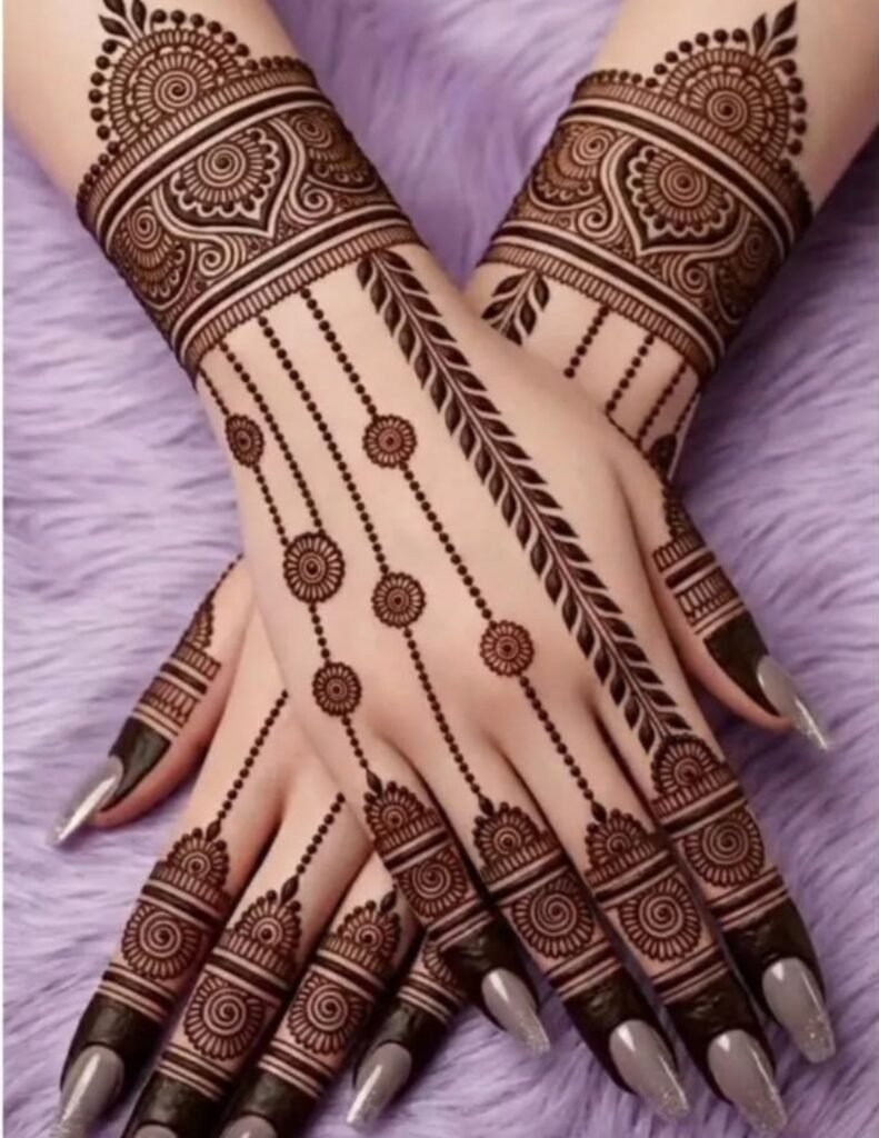 bride line mehndi design