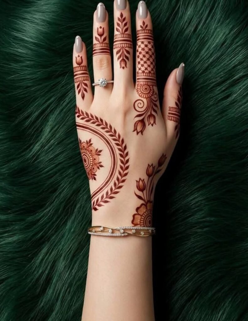 curve line mehndi design