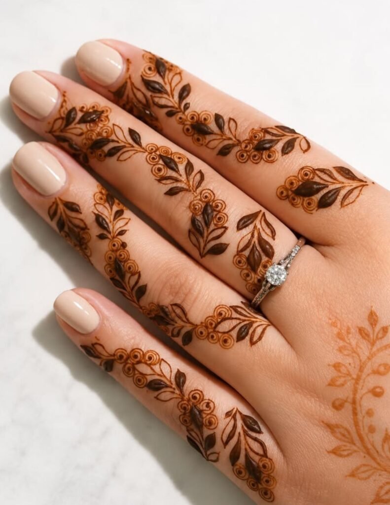 cute finger mehndi design