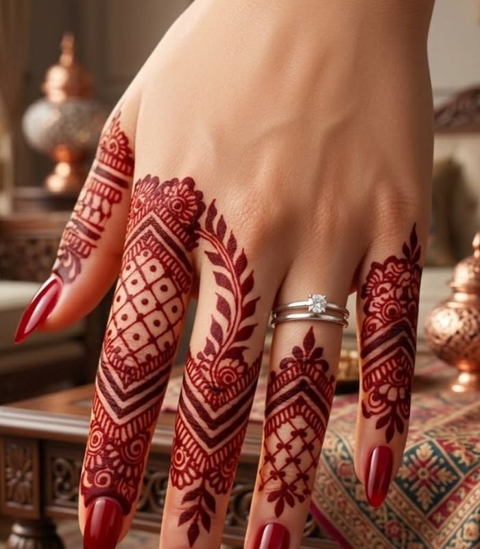 elegant finger mehndi design