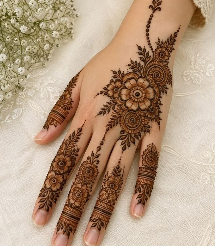 elegant mehndi design for girls