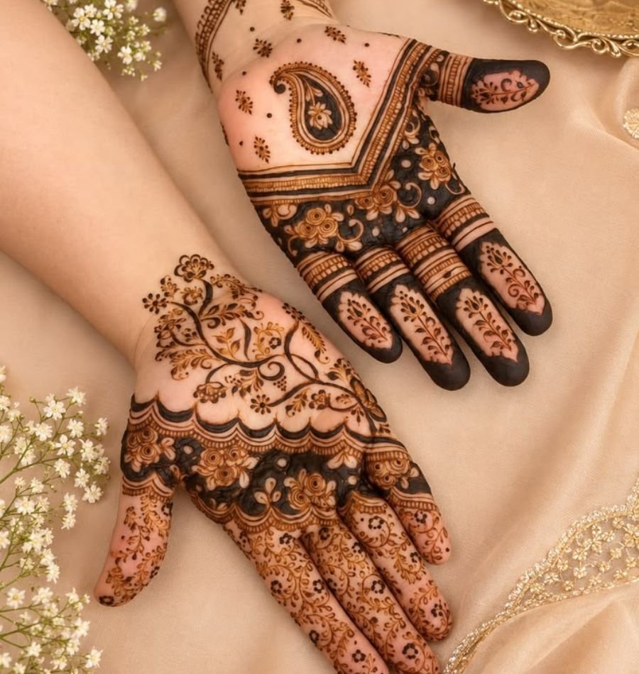 elegant mehndi for front hand