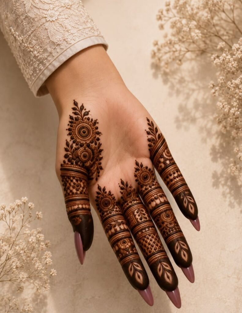 front finger mehndi design