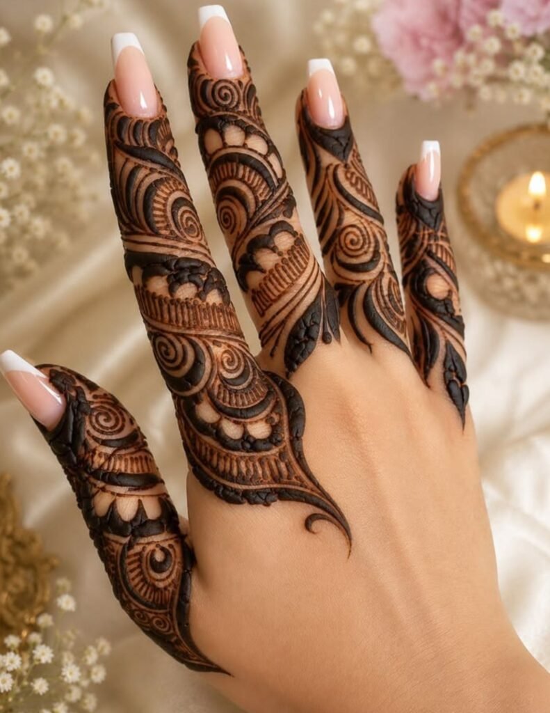 khafif finger mehndi design