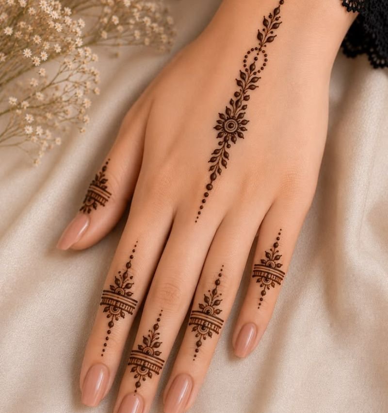 line mehndi design