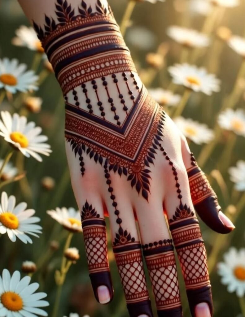 line mehndi design for brides