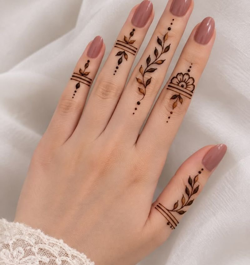 minimal finger mehndi design for girls