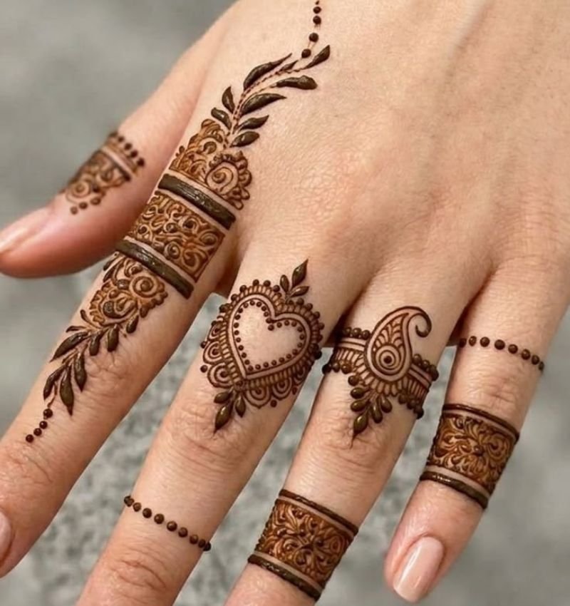 minimal finger mehndi design