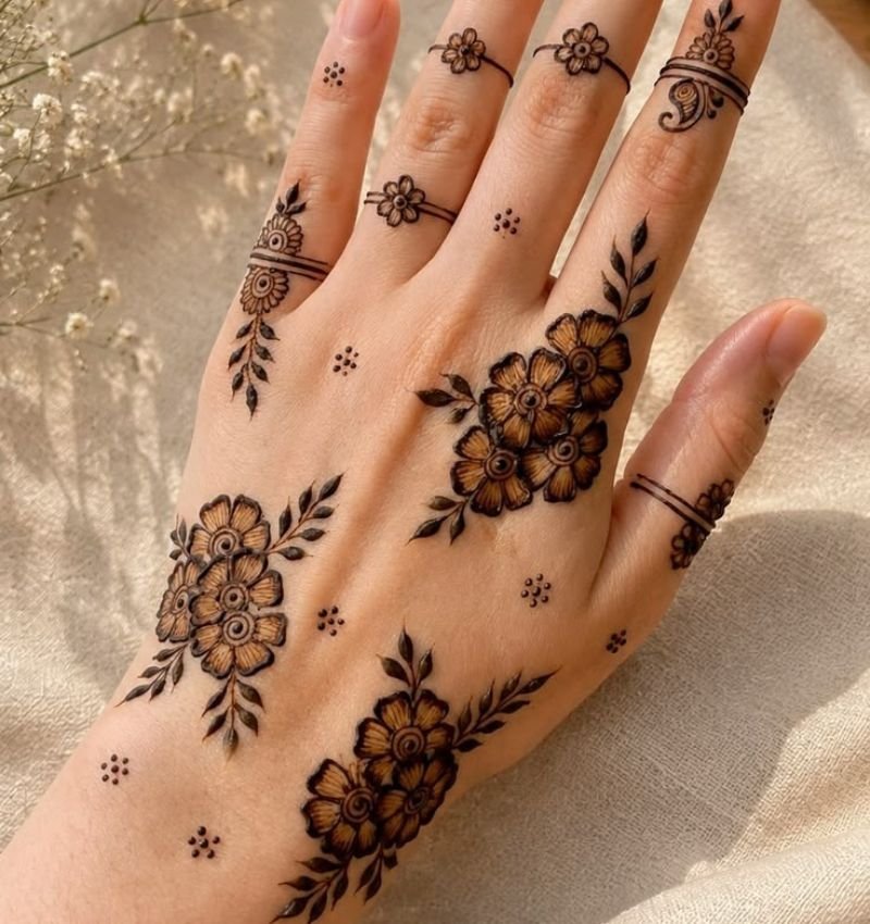 minimal floral mehndi design