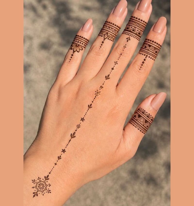 minimal line mehndi design