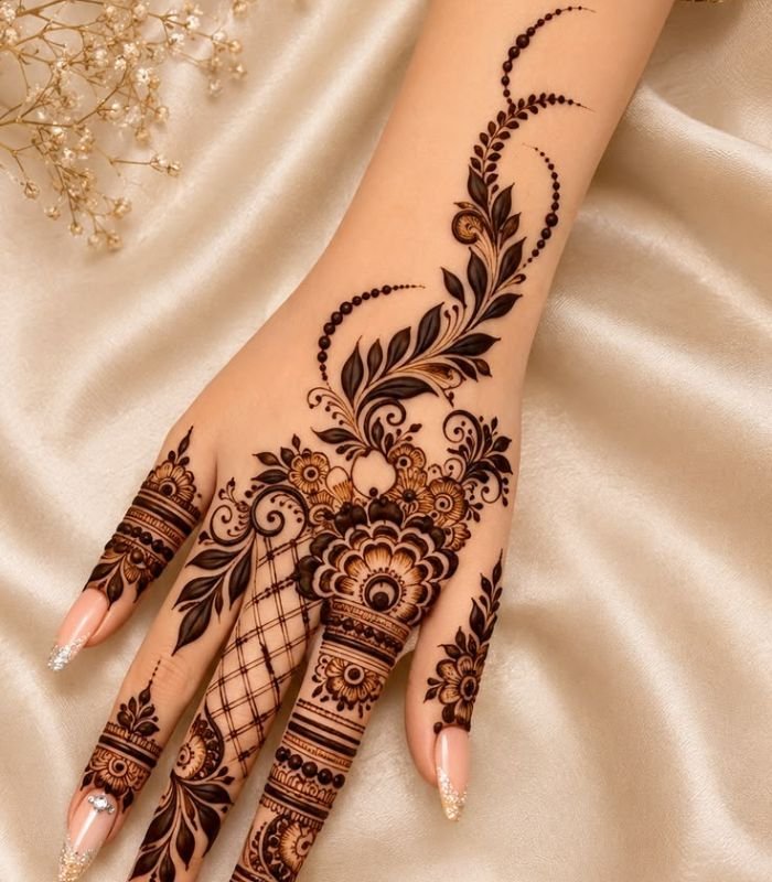 stylish & elegant mehndi design
