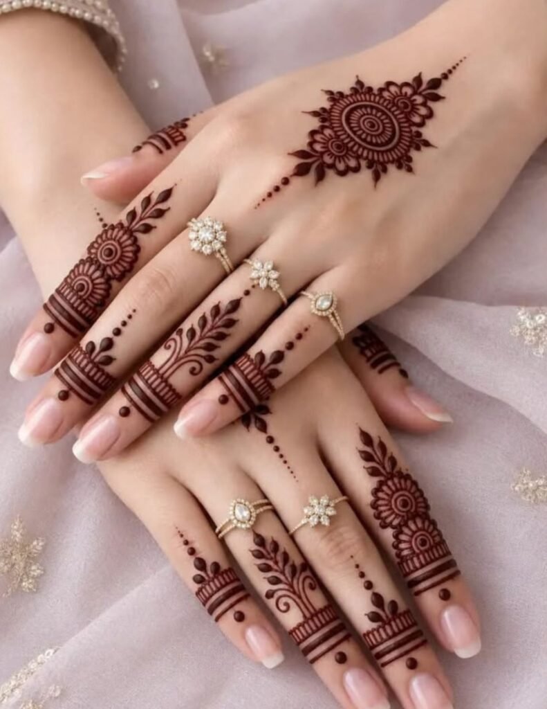 cute tikki mehndi design